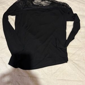 black partial lace dress